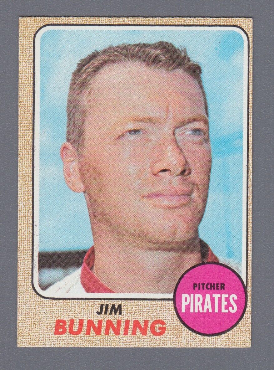 1968 Topps #215 Jim Bunning Pittsburgh Pirates Baseball Card Ex/Mt o/c 