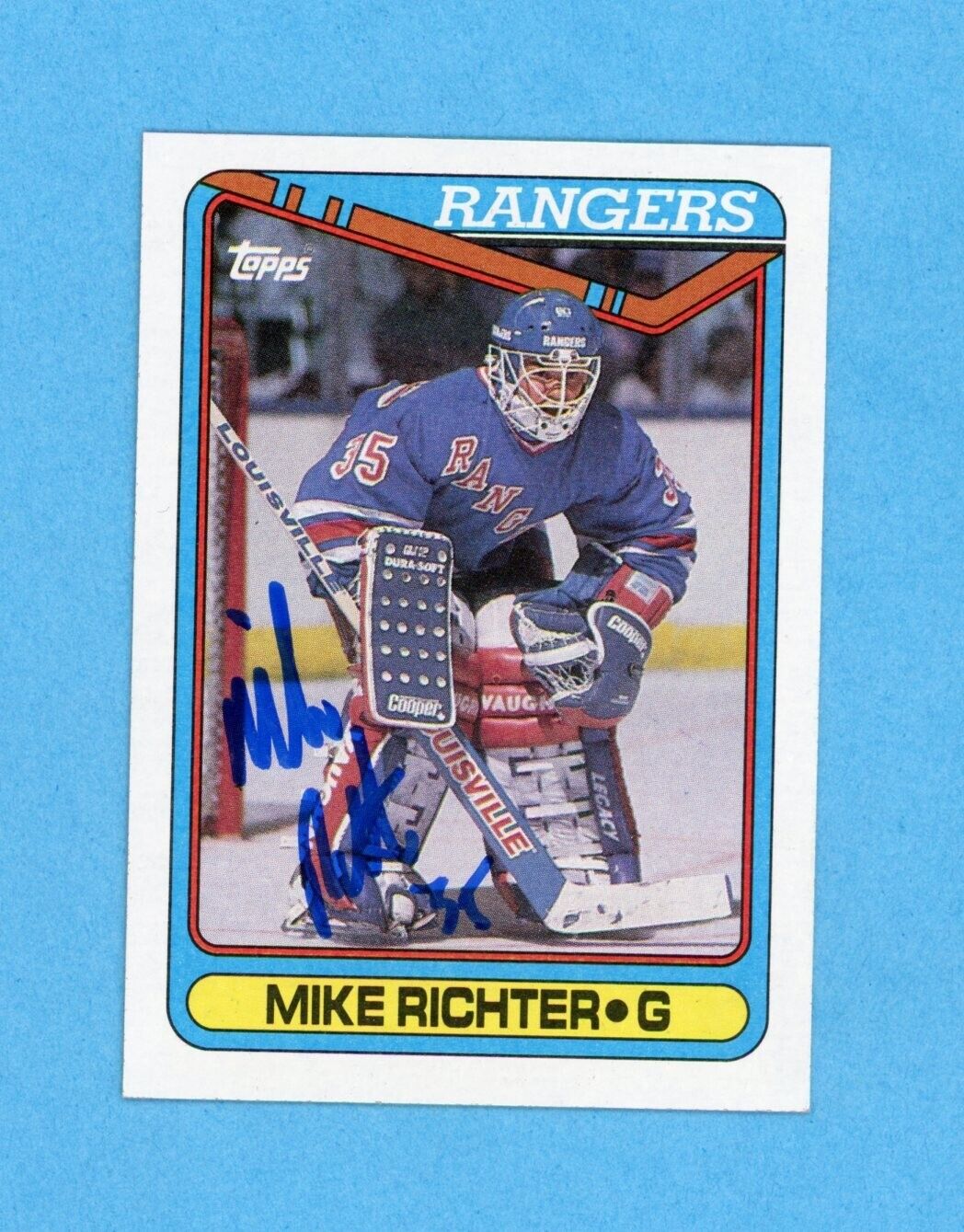 Mike Richter New York Rangers 1990-91 Topps #330 Autographed Rookie Hockey Card