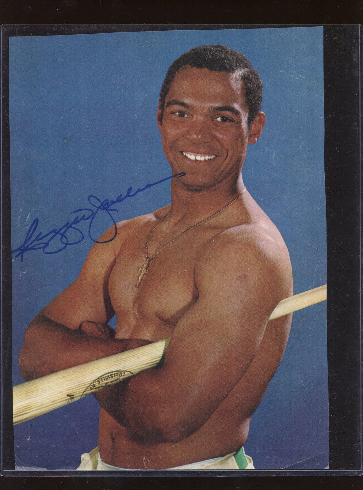 Reggie Jackson Buff Pose Autographed Magazine Page Hologram