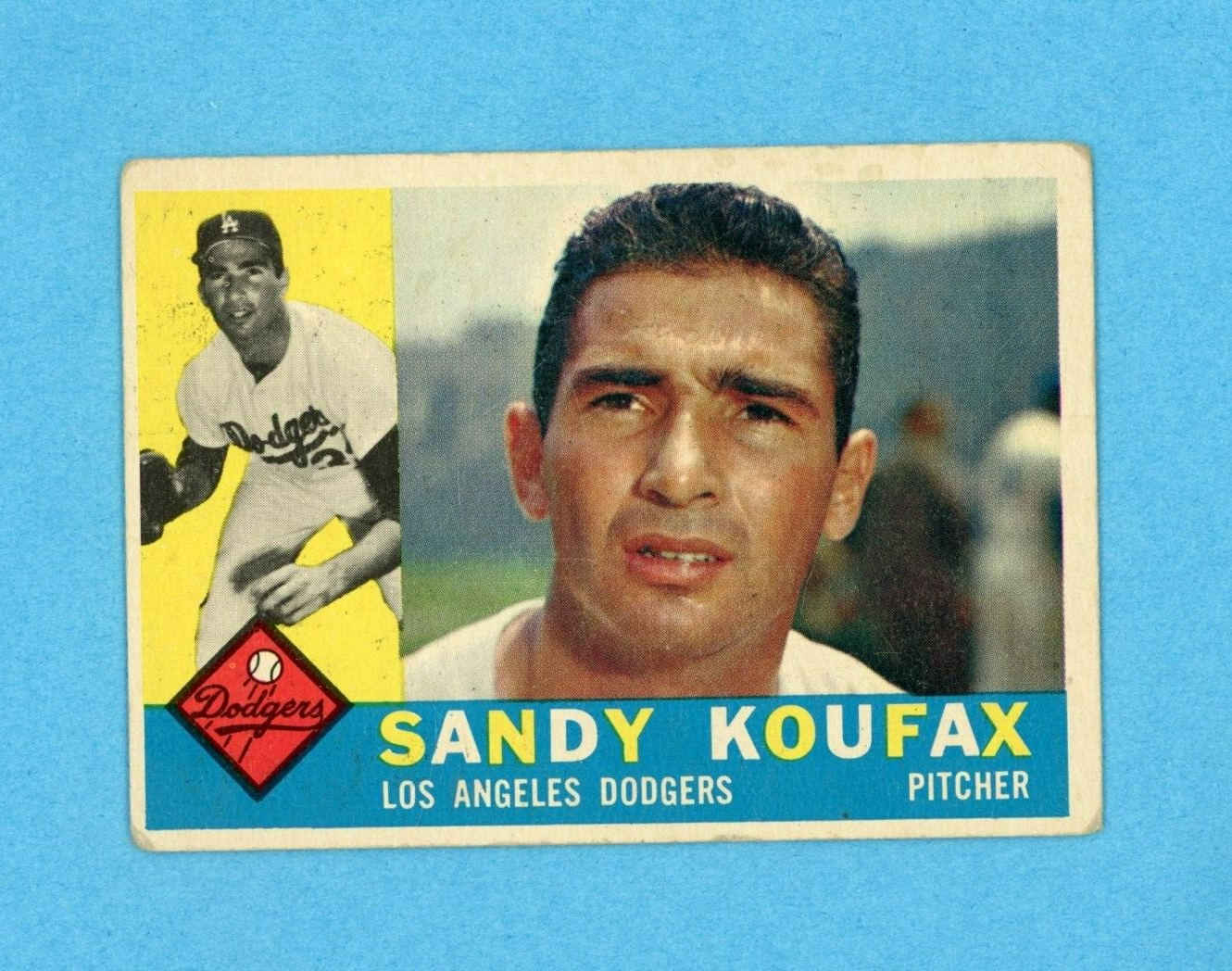 1960 Topps #343 Sandy Koufax Los Angeles Dodgers Baseball Card VG lht wrks