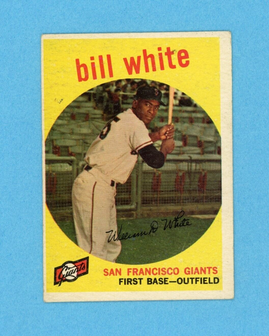 1959 Topps #359 Bill White San Francisco Giants Rookie Baseball Card Low Grade