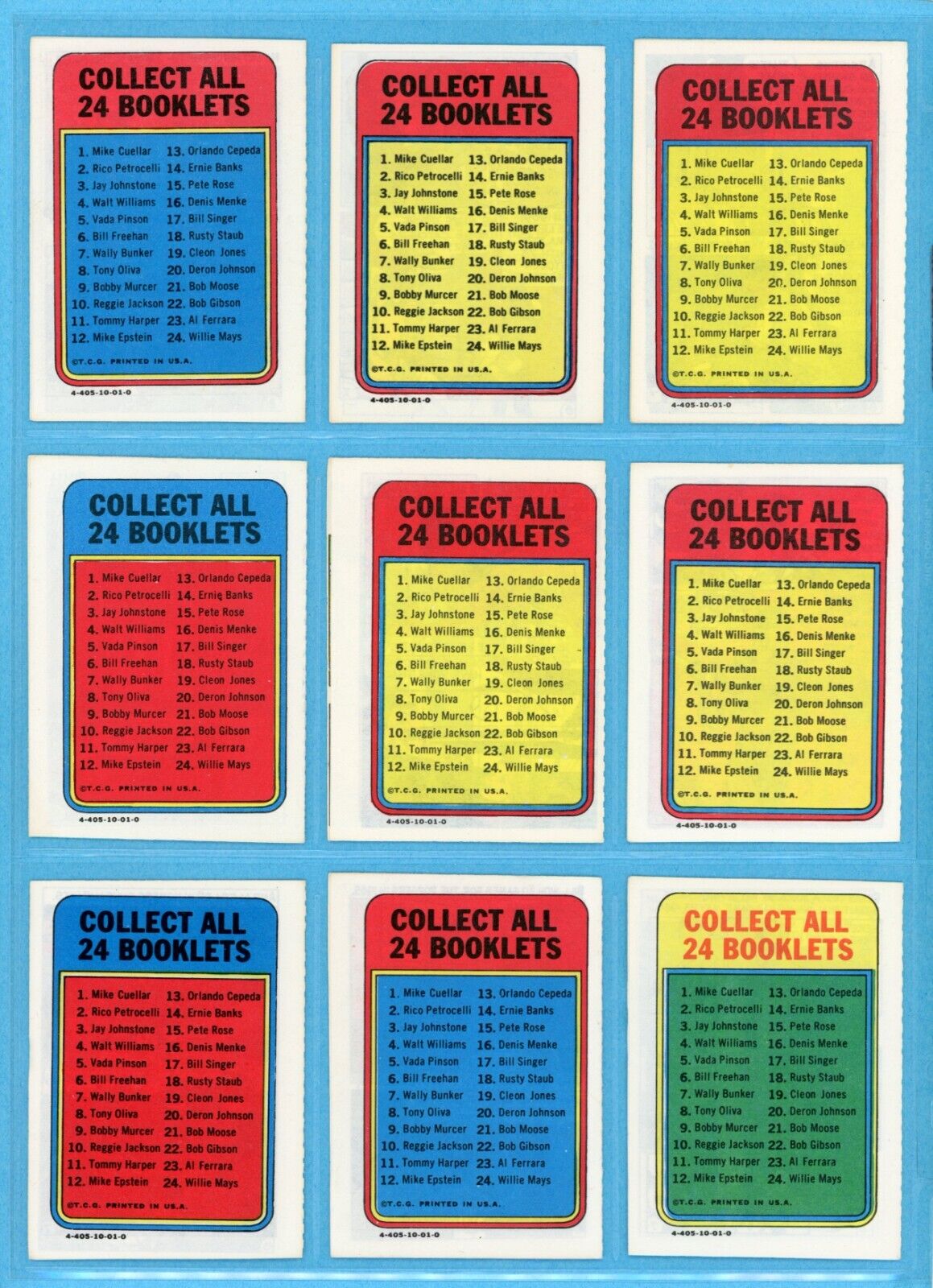 1970 Topps Story Booklets Complete Set of 24 Baseball Card Insert