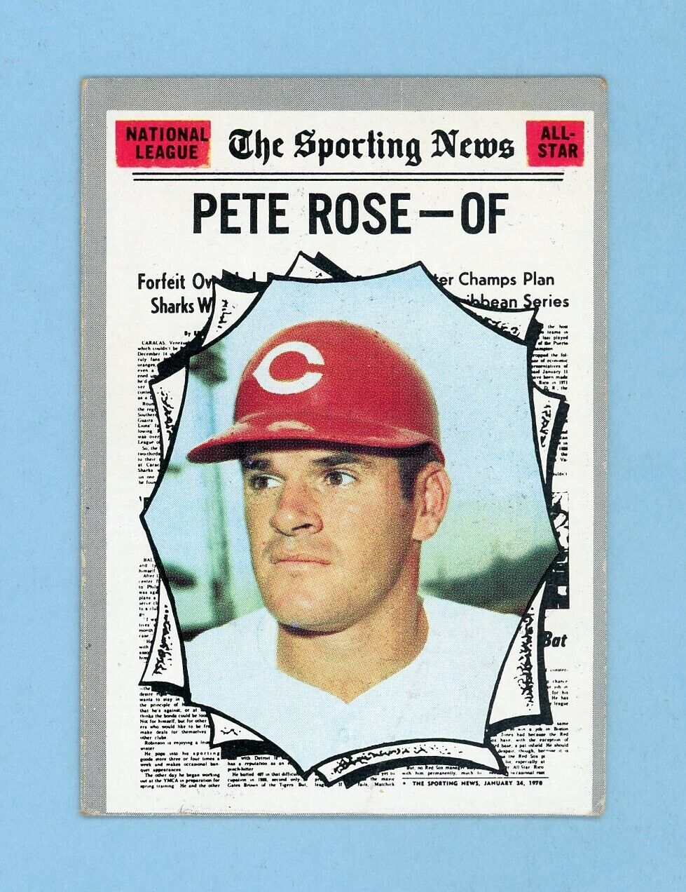 1970 Topps #458 Pete Rose All-Star Cincinnati Reds Baseball Card EX o/c lt wk/cr