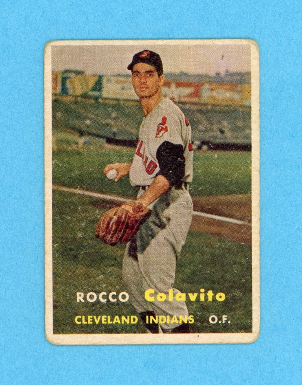 1957 Topps #212 Rocky Colavito Cleveland Indians Rookie Baseball Card Low Grade