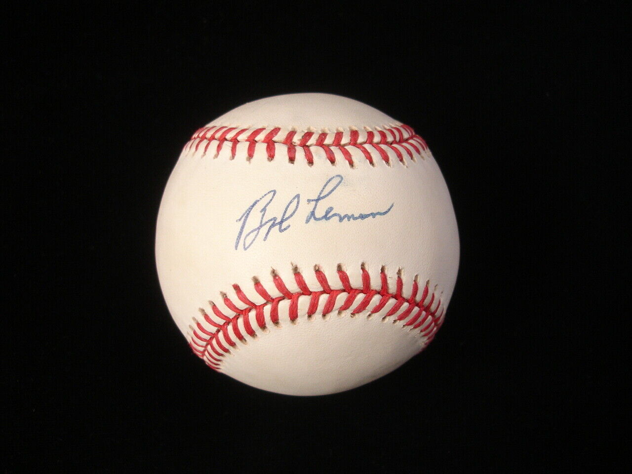 Bob Lemon INDIANS Single Signed Official AL Baseball (Brown, Pres) w/ hologram