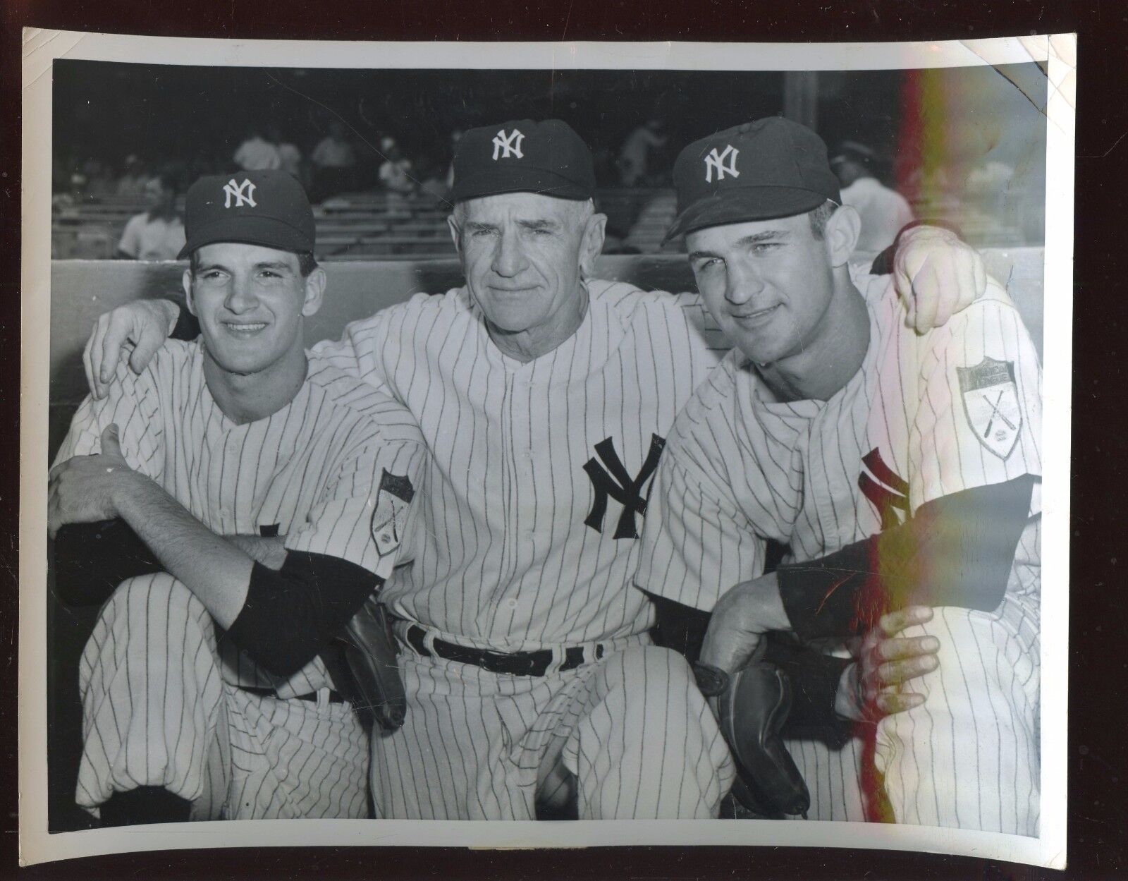 Original 1951 Casey Stengel & Bob Cerv New York Yankees 7 X 9 Wire Photo