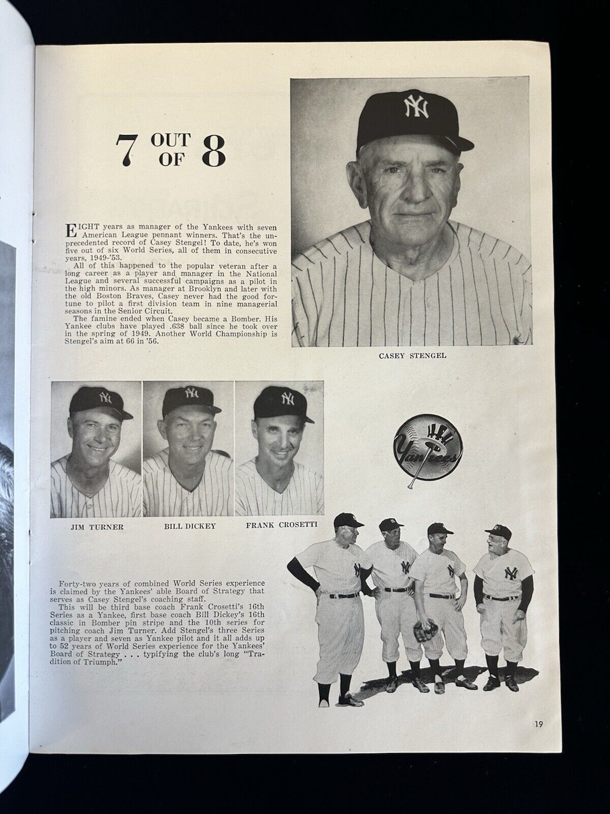 1956 Dodgers World Series Program vs Yankees - EX scored Game 1 - J. Robinson HR