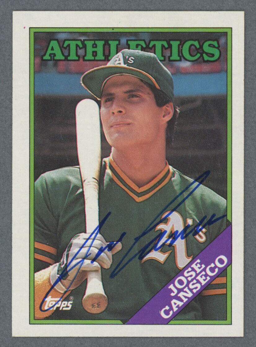 Jose Canseco Signed 1988 Topps Card #370 Auto w B&E Hologram