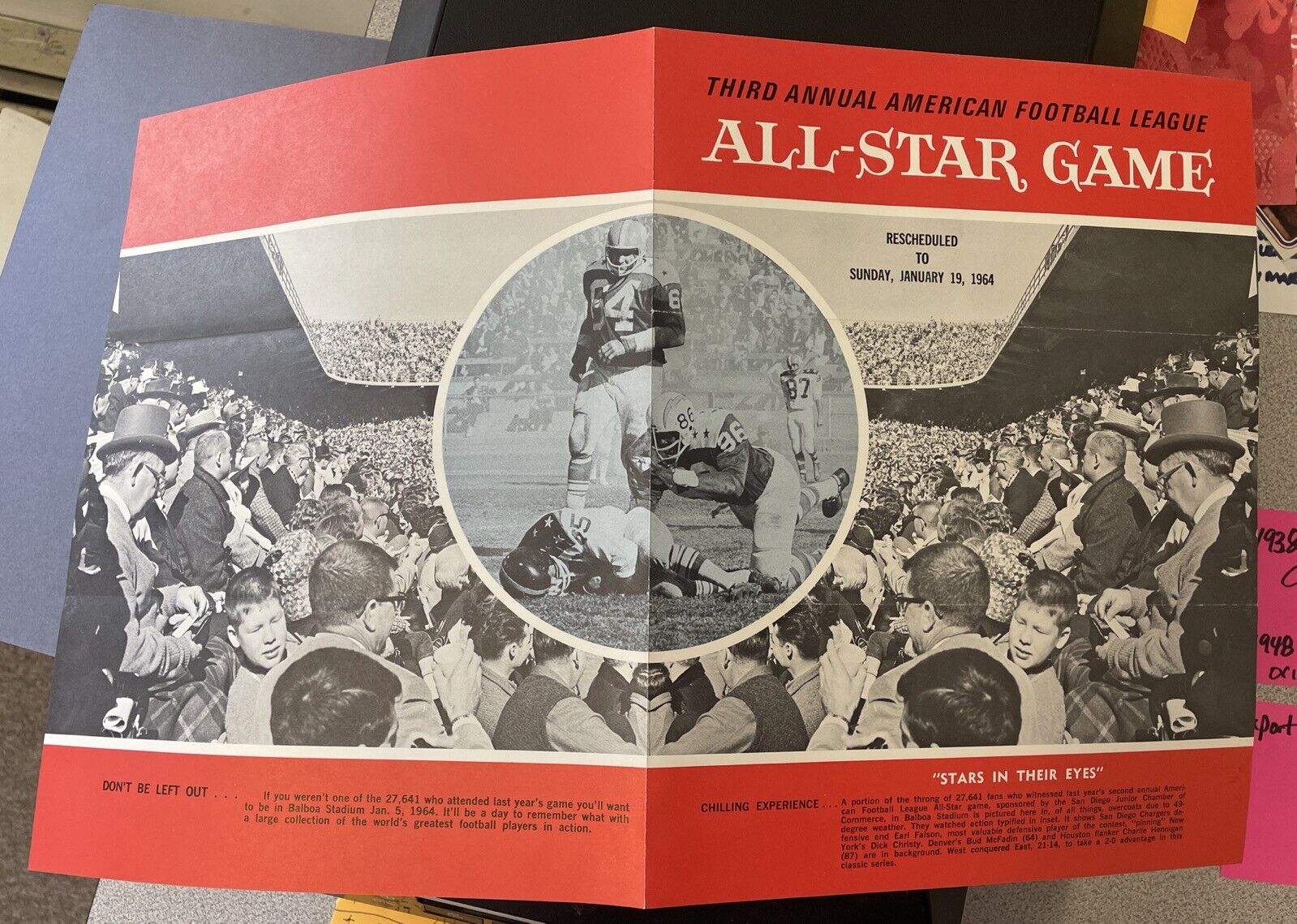 1/19/64 3rd Annual AFL All-Star Game Program