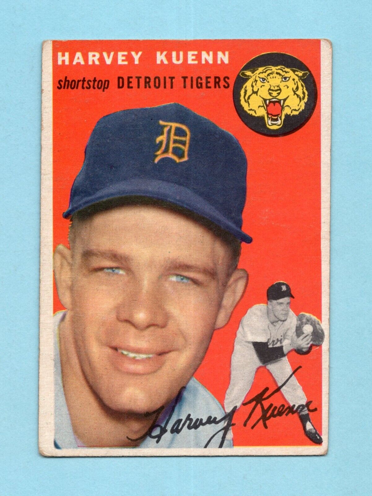 1954 Topps #25 Harvey Kuenn Detroit Tigers Rookie Baseball Card VG