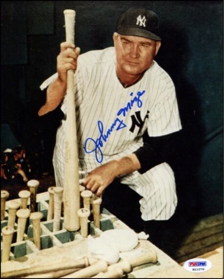 Johnny Mize 8X10 Signed Color Auto PSA/DNA