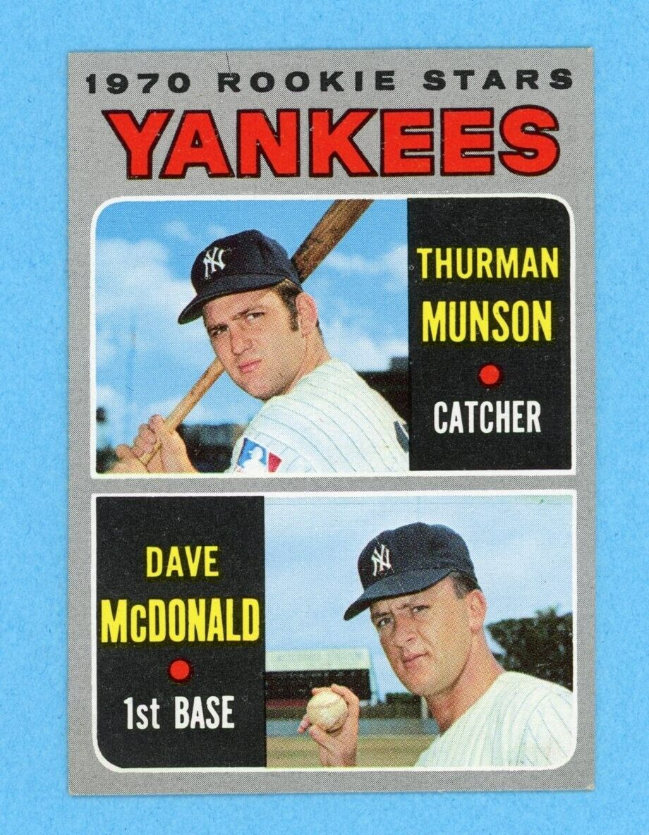 1970 Topps #189 Thurman Munson New York Yankees Rookie Baseball Card Ex/Mt pt mk