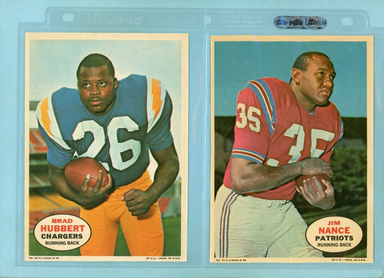 1968 Topps Complete Set of 16 Football Posters