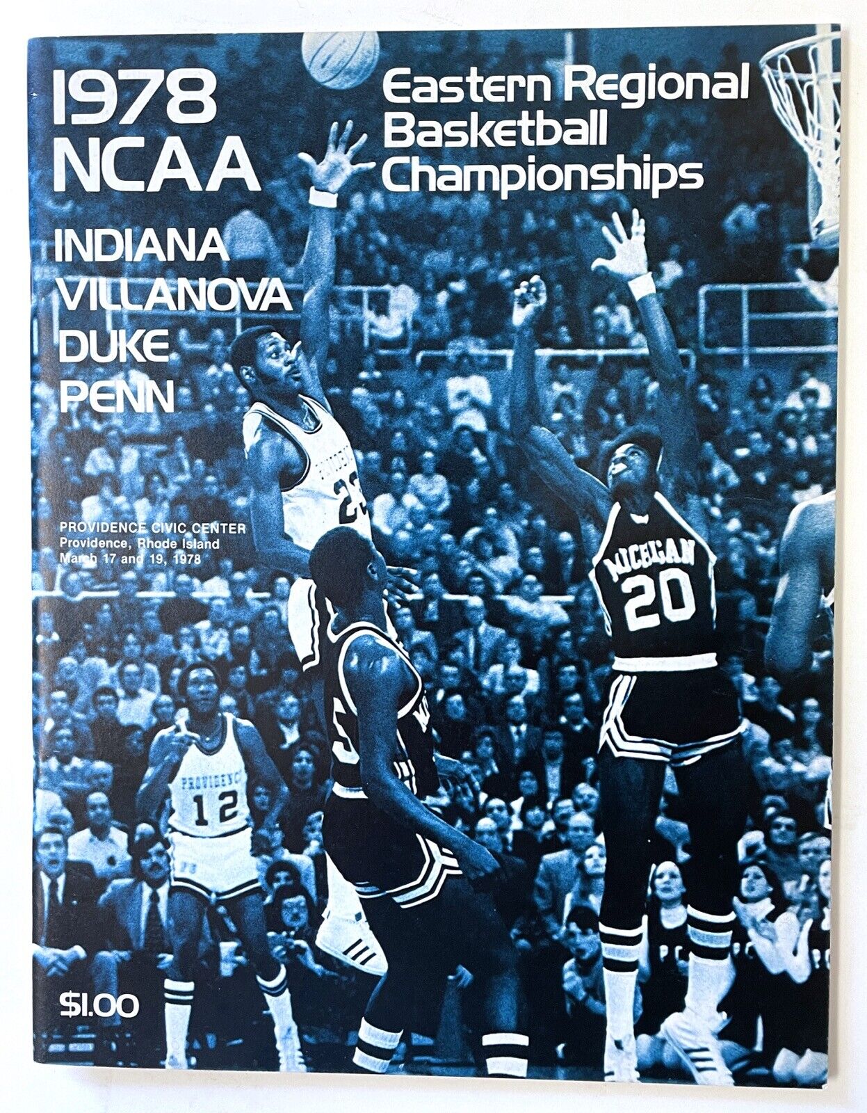 1978 NCAA East Regional Championship Program • Indiana, Villanova, Duke, Penn