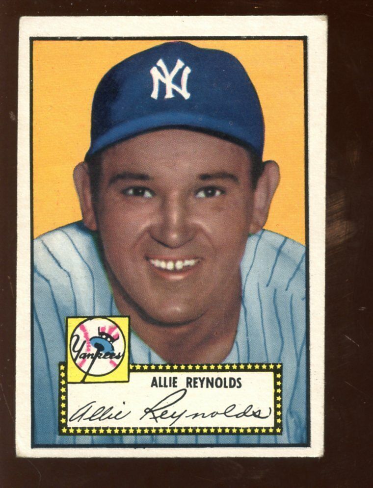 1952 Topps Baseball Card #67 Allie Reynolds New York Yankees EX