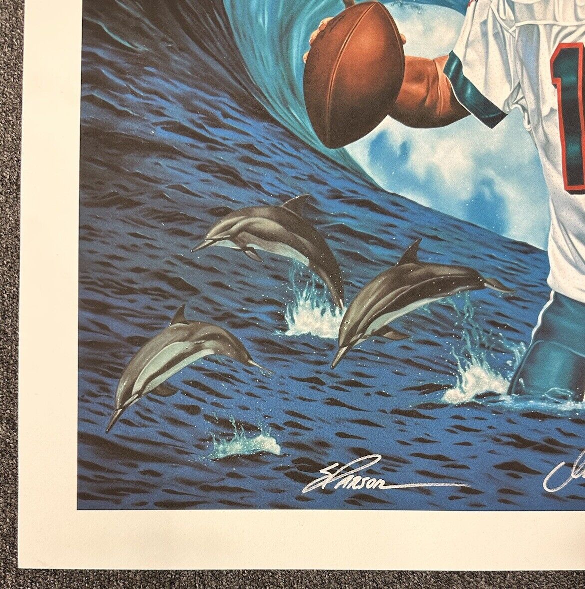 Dan Marino #13 Miami Dolphins SIGNED 23x29.5” Giclee Poster w/ All-American LOA