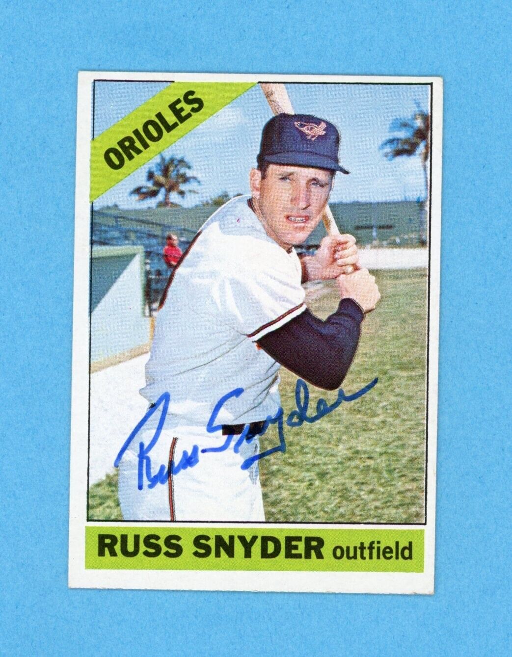 Russ Snyder Signed 1966 Topps High# Card #562 Auto with B&E Hologram