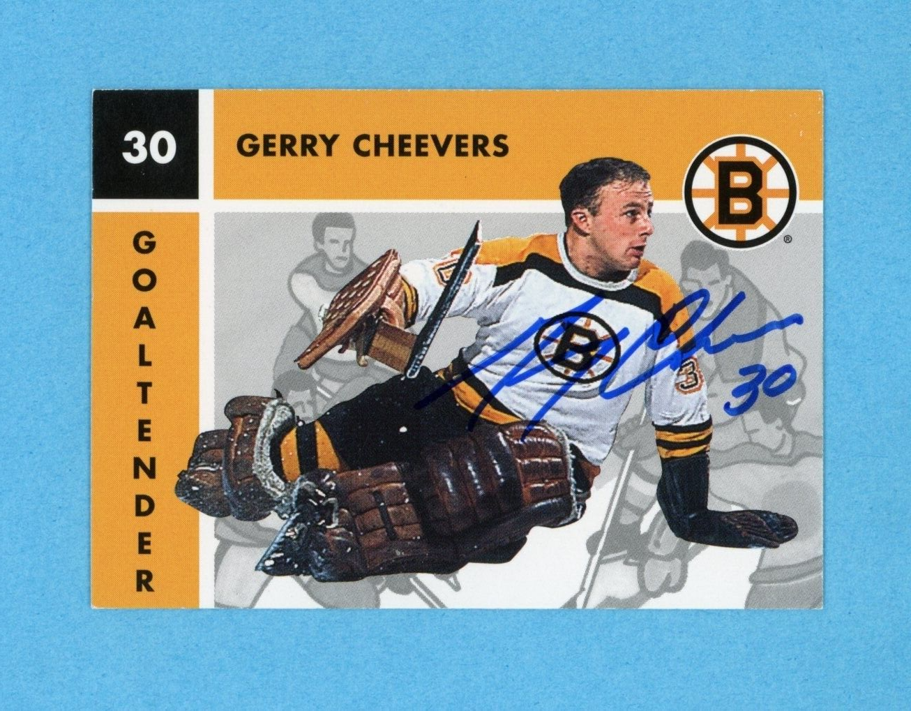 Gerry Cheevers 1995-96 Parkhurst 1966-67 #16 Autographed Hockey Card