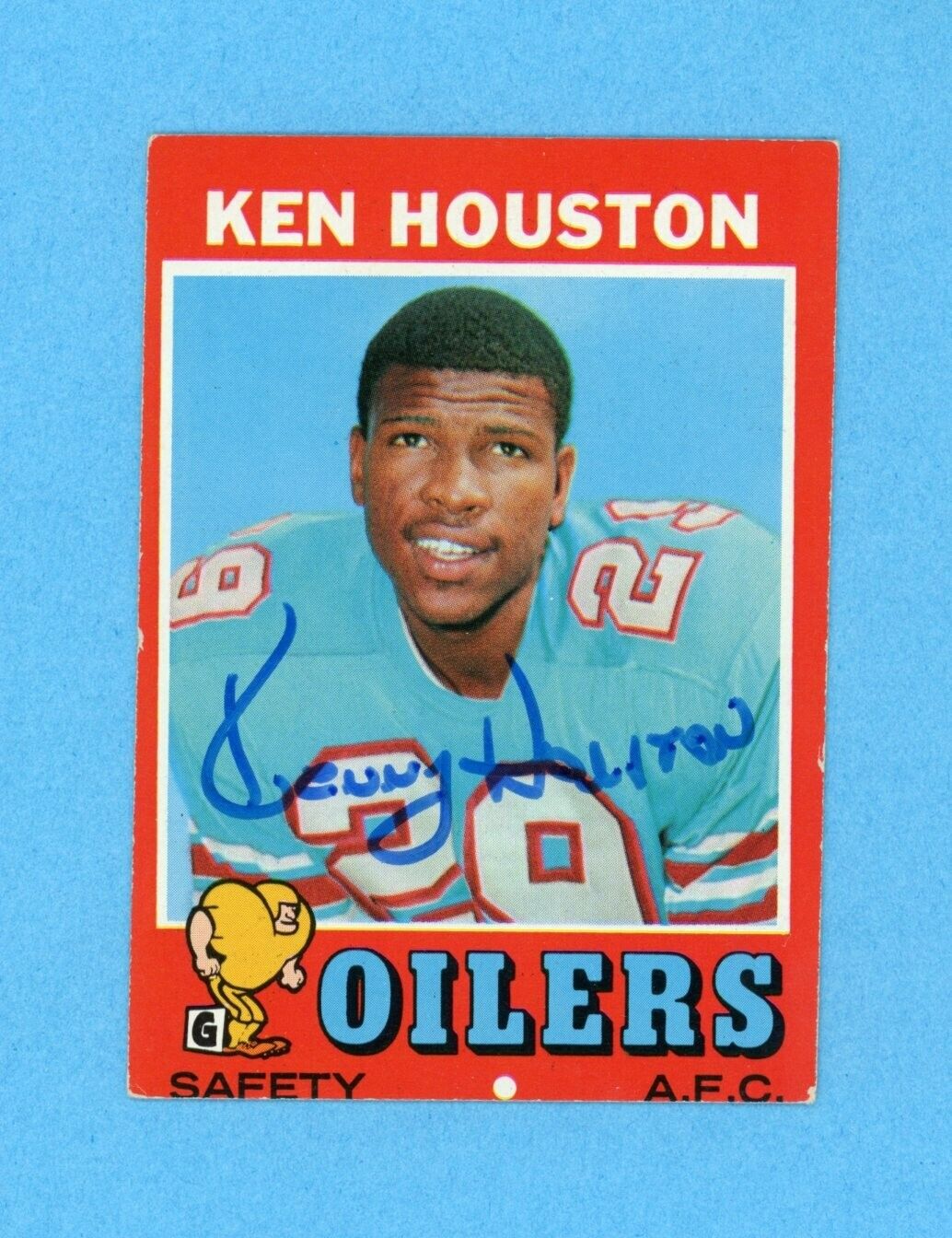 Ken Houston Houston Oilers Rookie 1971 Topps #113 Autographed Football Card