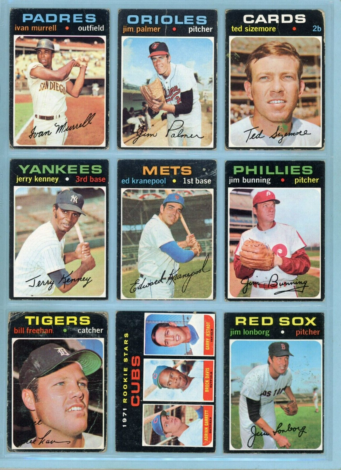 1971 Topps Complete 5th Series #524 thru #643 Semi-High Number Baseball Cards