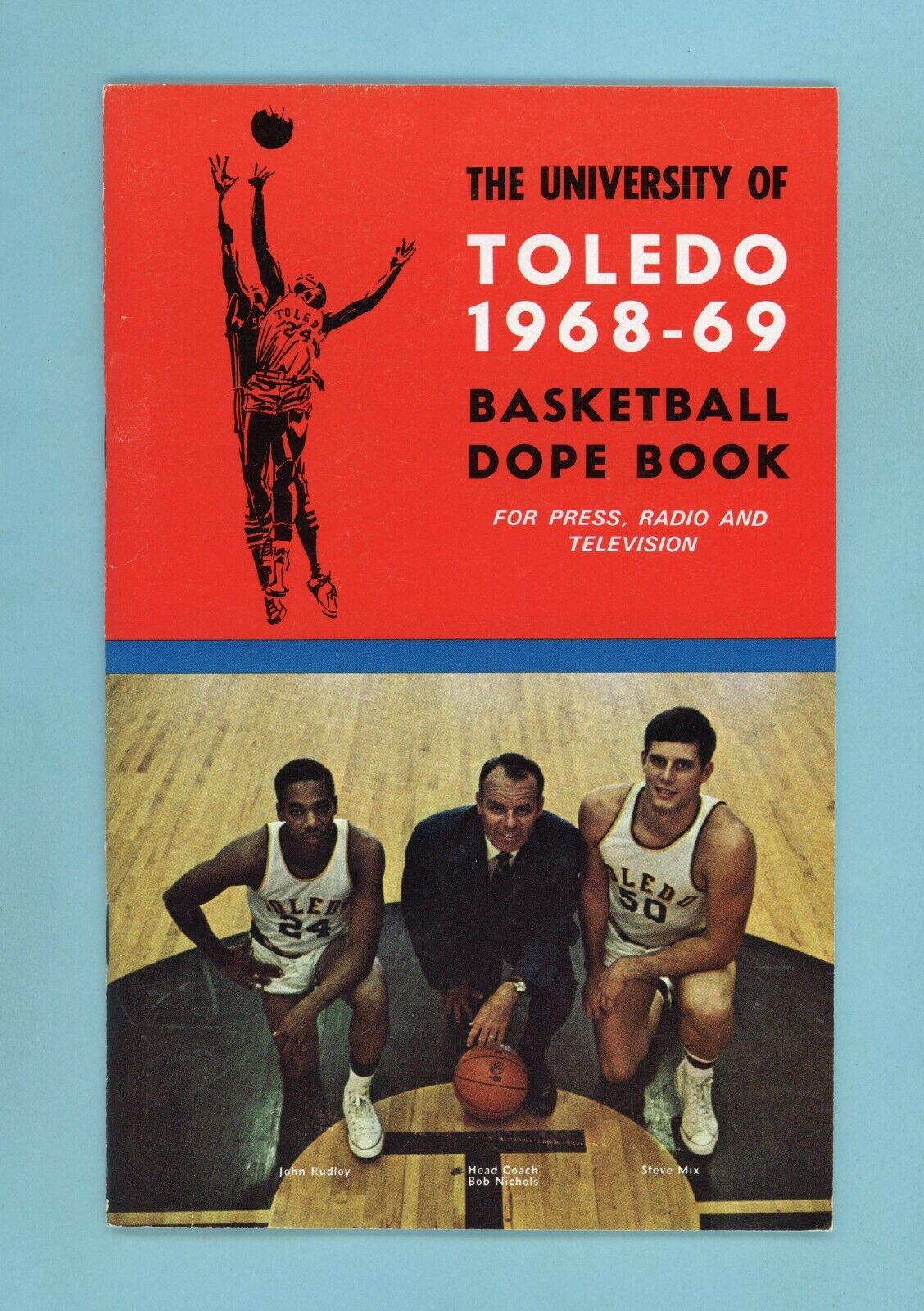 1968-69 Univ of Toledo Basketball Dope Book / Media Guide w/ Mix Dudley Nichols