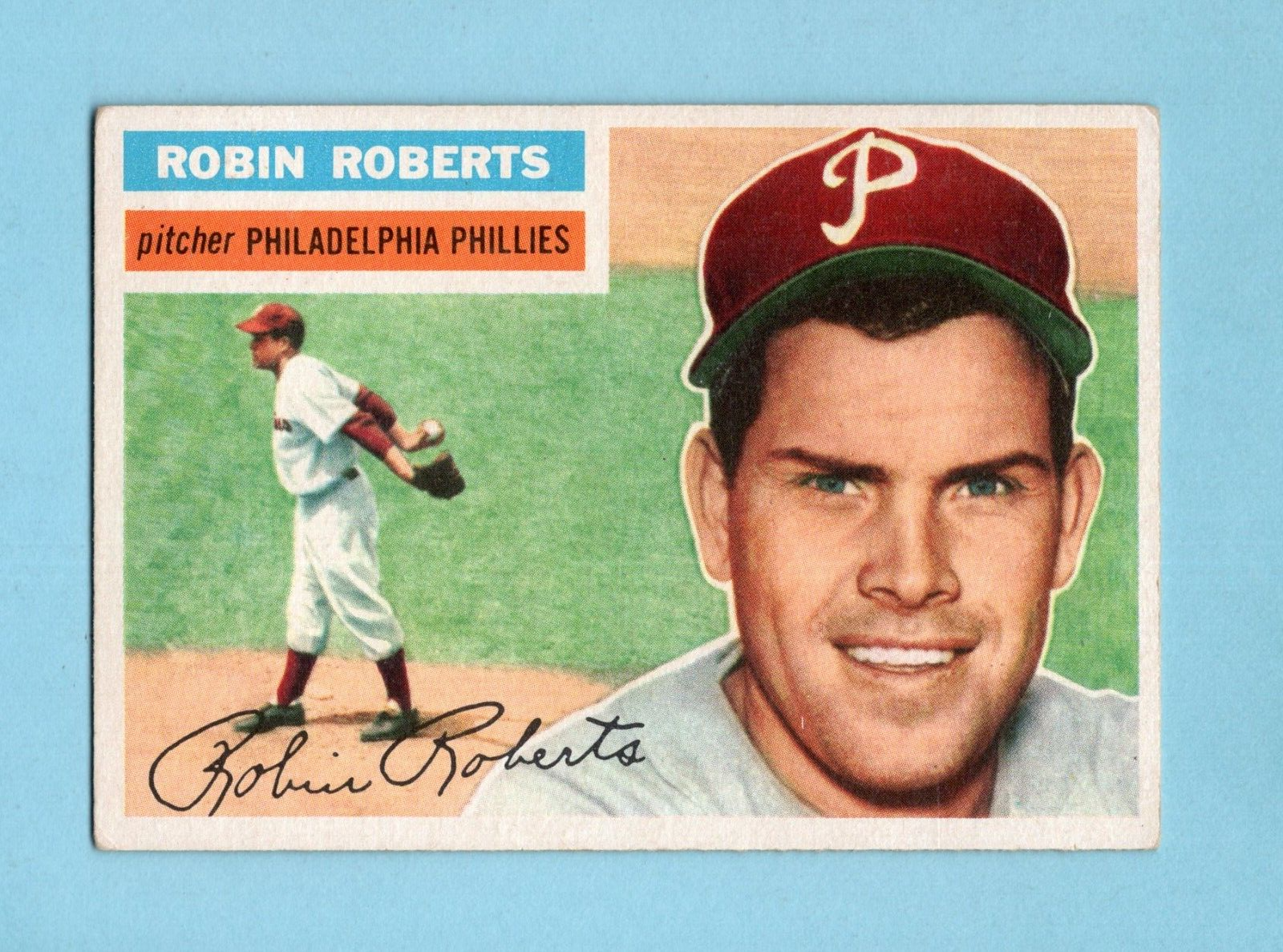 1956 Topps #180 Robin Roberts Philadelphia Phillies Baseball Card EX