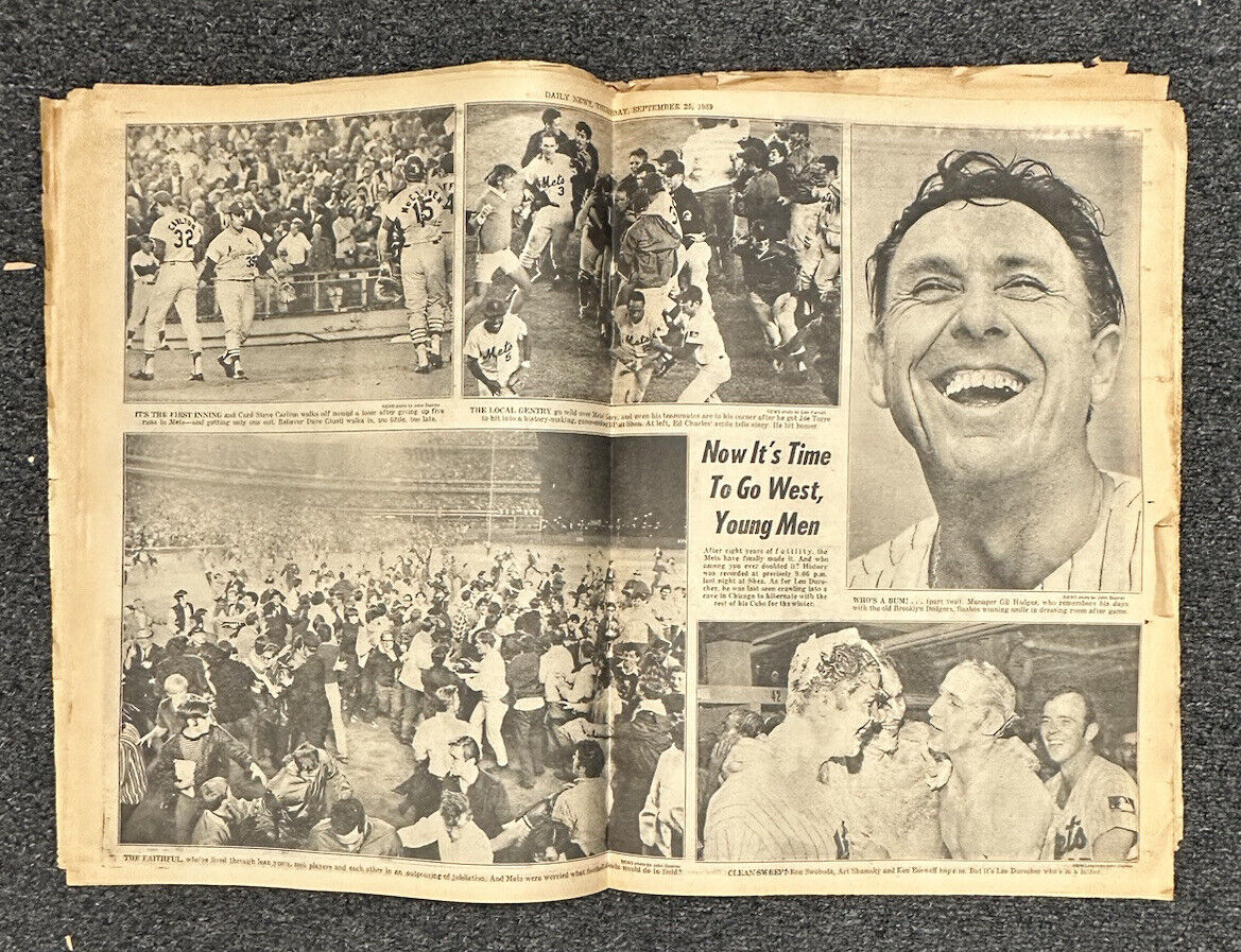 Sept. 25, 1969 New York Mets WE WIN IT! NL East Champs NY Daily News Newspaper