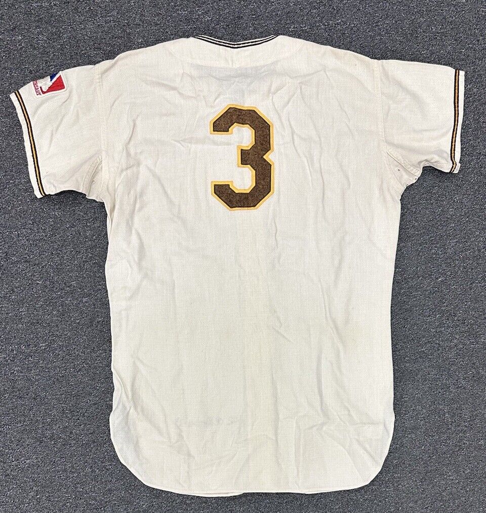 1969 R. Davis San Diego Padres 1st Year GAME USED Home Flannel Jersey #3 w/ MLB