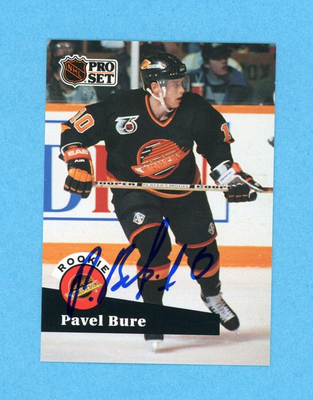 Pavel Bure Vanc Canucks Rookie 1991-92 NHL Pro Set #564 Autographed Hockey Card