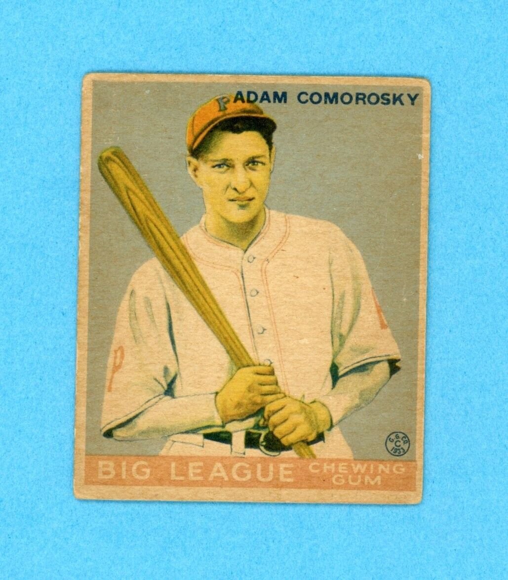 1933 Goudey #77 Adam Comorosky Pittsburgh Pirates Baseball Card Low Grade