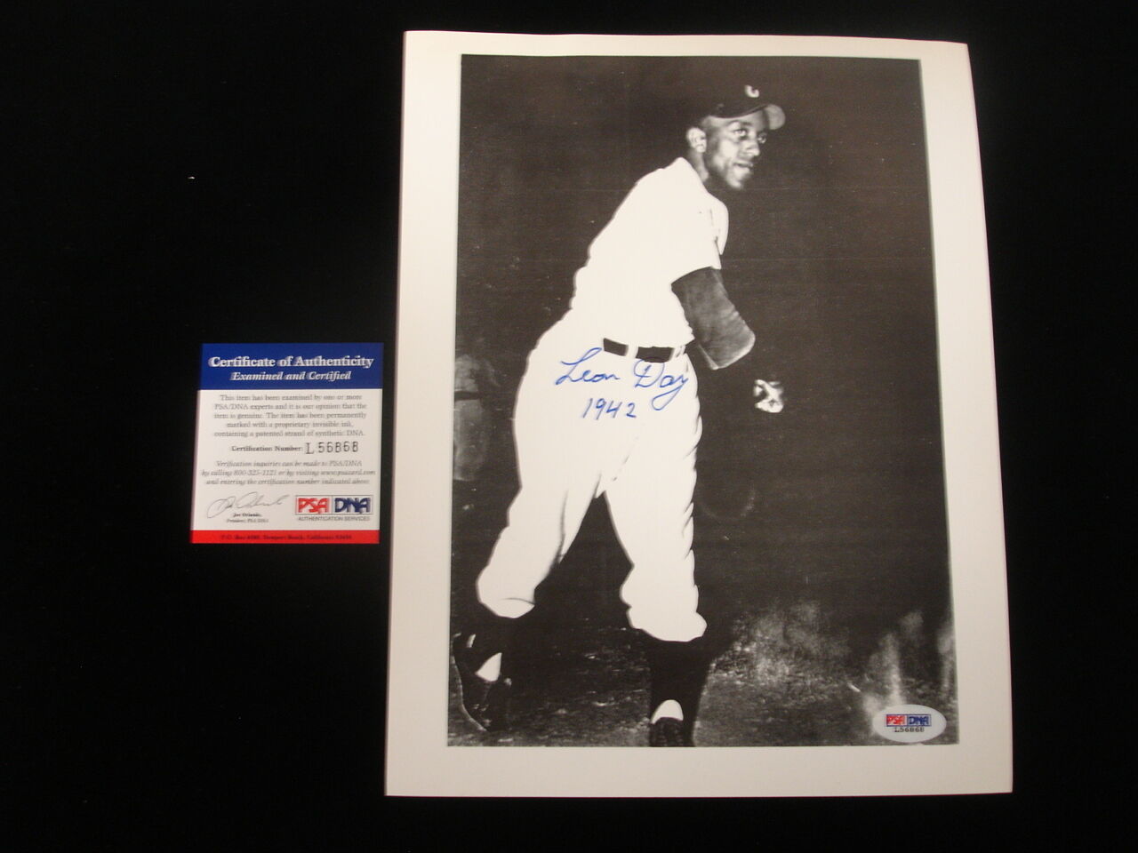 Leon Day Autographed 8 + 1/2" x 11" Photograph - PSA