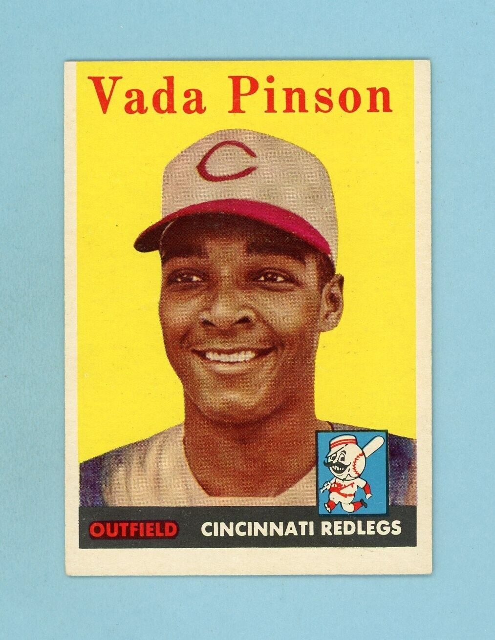 1958 Topps #420 Vada Pinson Cincinnati Redlegs Rookie Baseball Card E/M - NM oc