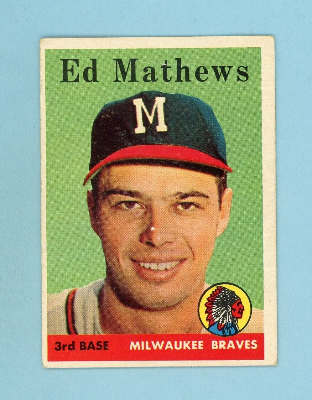 1958 Topps #440 Ed Mathews Milwaukee Braves Baseball Card Low Grade