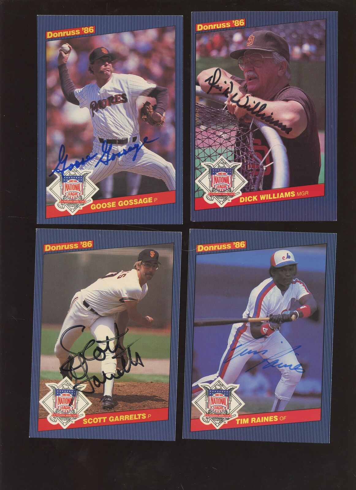 1986 Donruss All Star Baseball Cards 6 Different Autographed Holograms