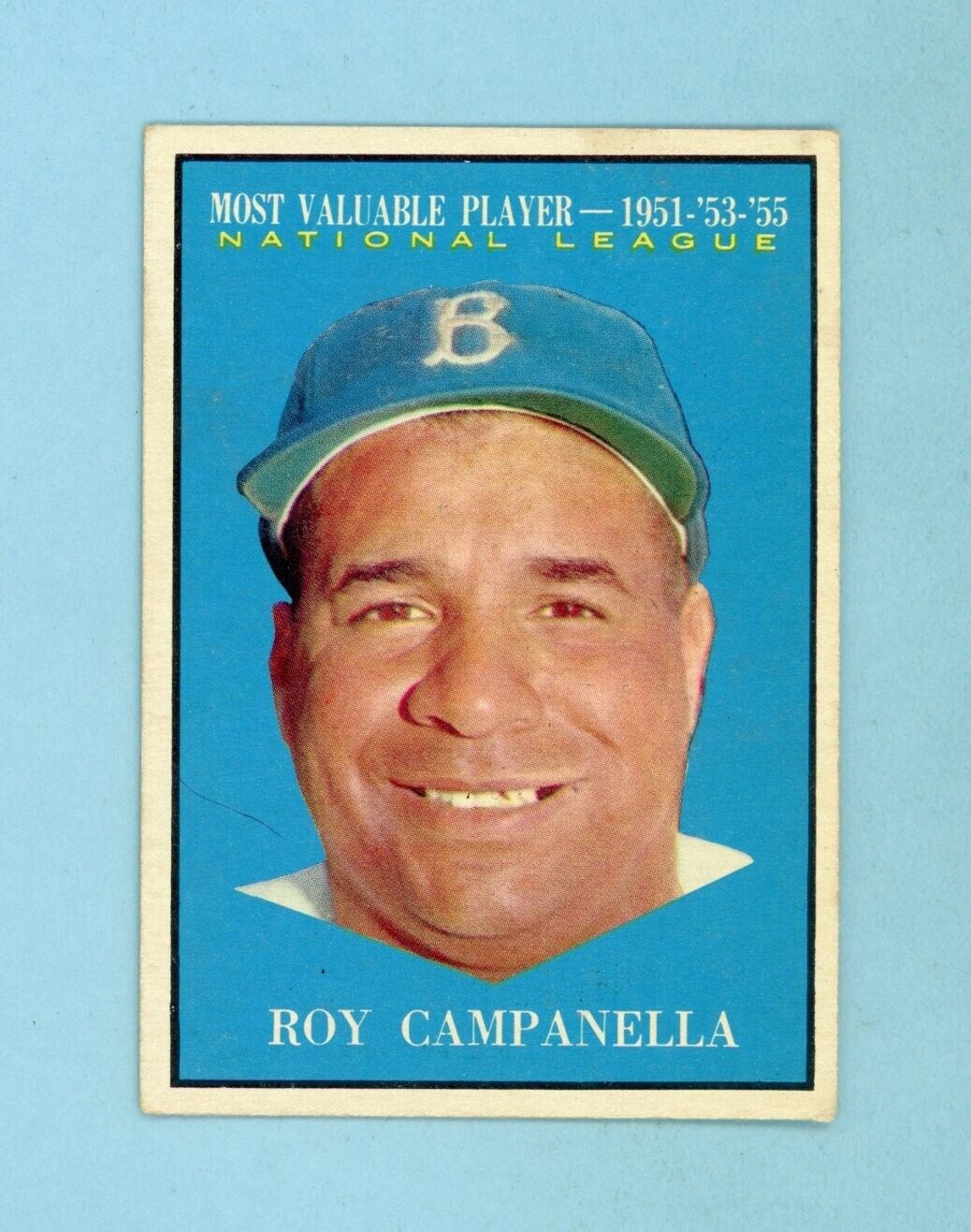 1961 Topps #480 Roy Campanella MVP Brooklyn Dodgers Baseball Card Vg/Ex pt mk