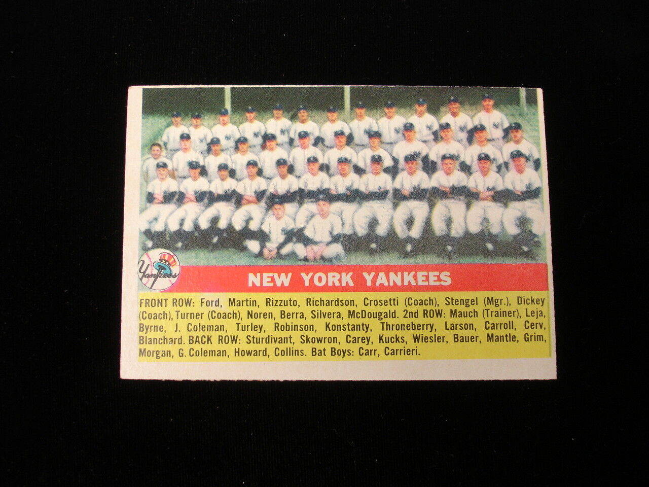 1956 Topps #251 New York Yankees Card - EX-MT OC