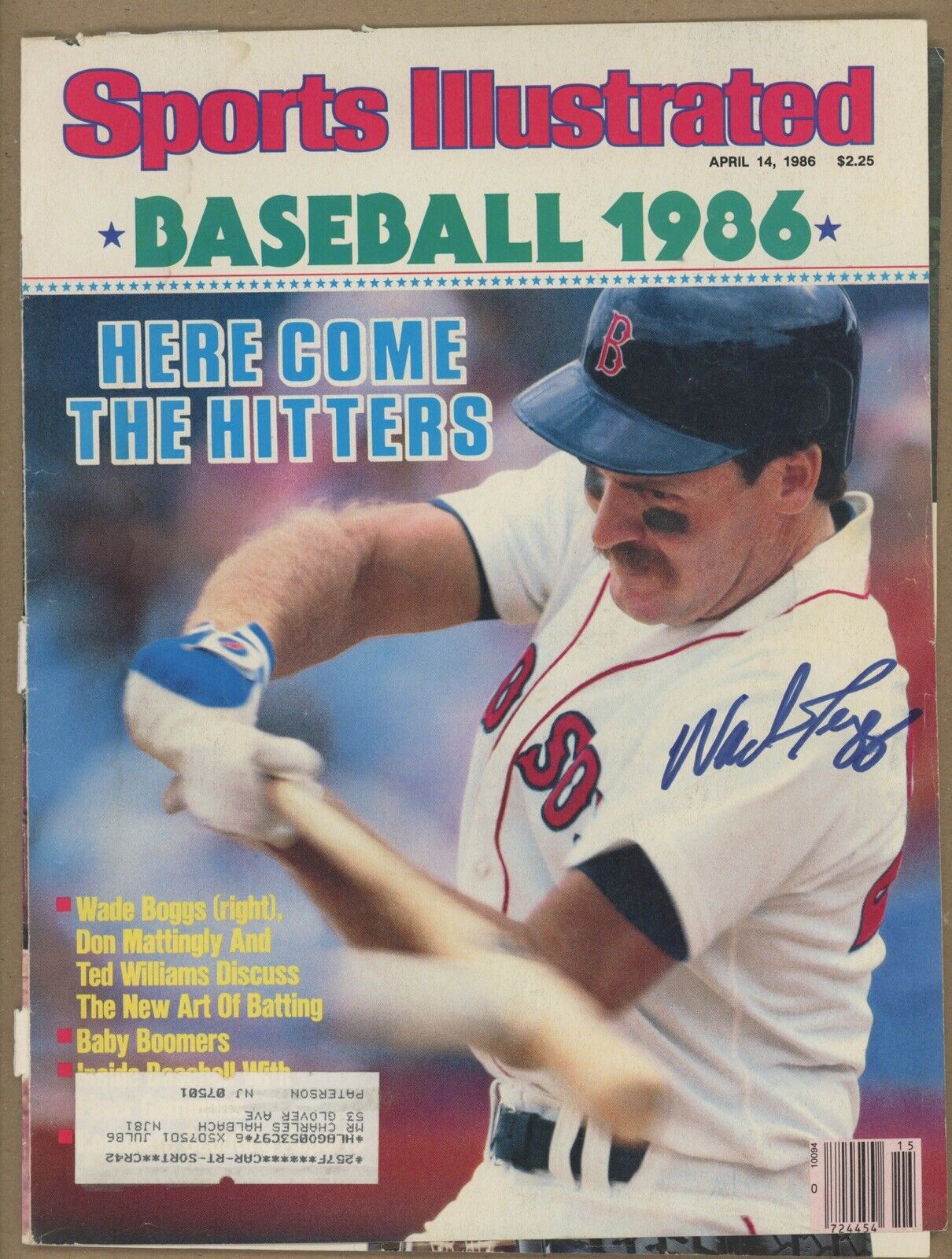 Wade Boggs Signed 4/14/86 Sports Illustrated Cover Auto with B&E Hologram