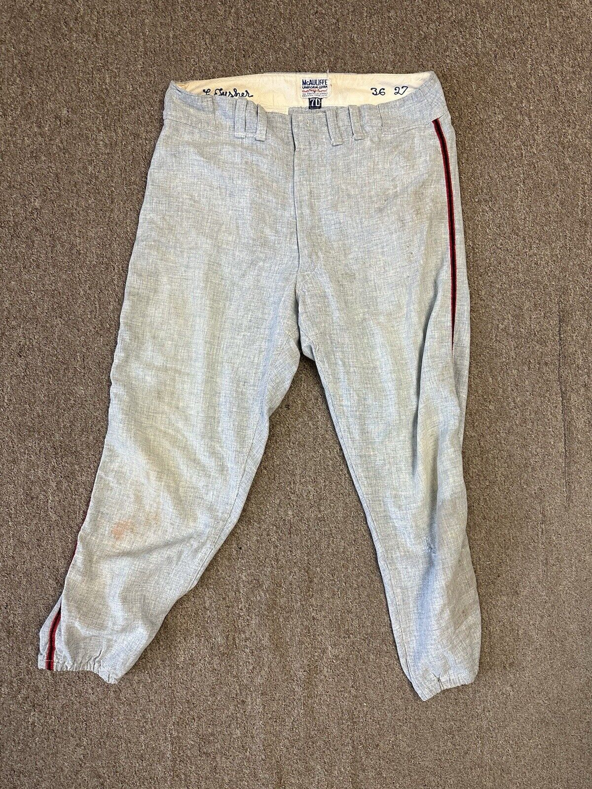 1970 Eddie Fisher (pitcher) California Angels GAME USED Flannel Baseball Pants