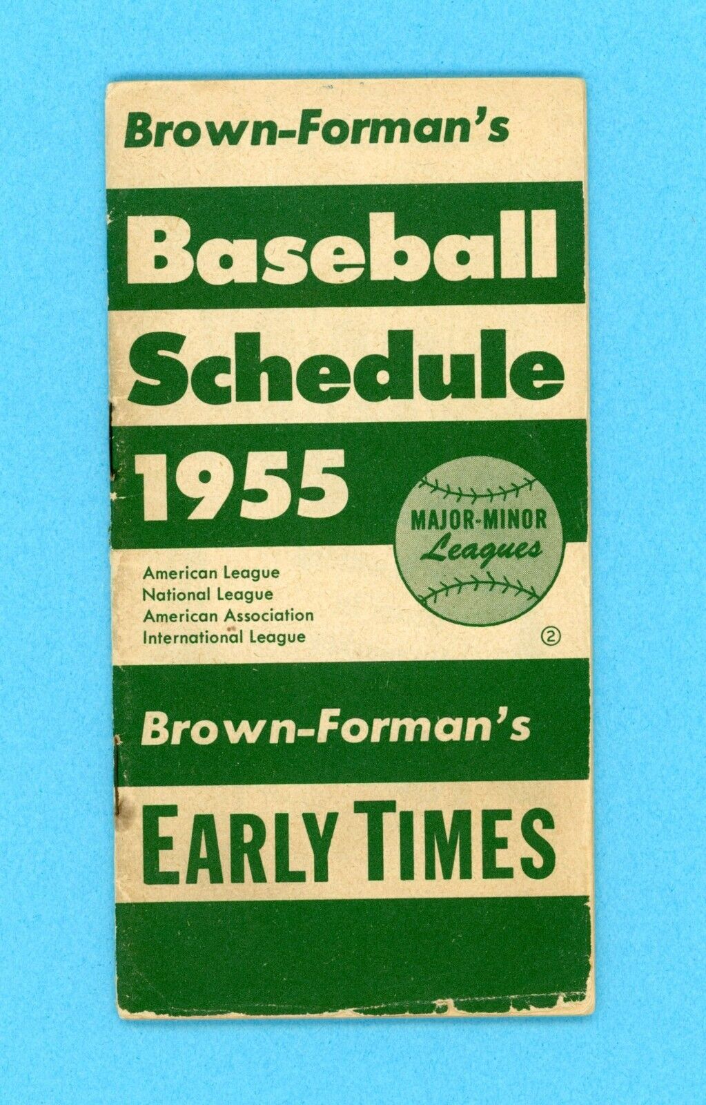 1955 Brown-Forman's Major & Minor League Baseball Schedule Booklet