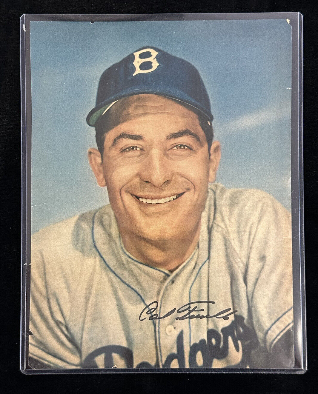 Carl Furillo Brooklyn Dodgers SIGNED 8.5 x 11” Color Magazine Photo PSA DNA