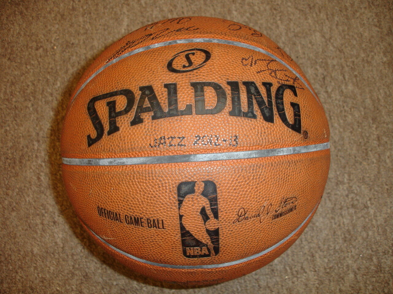 2012-13 Utah Jazz Team Signed Official NBA Basketball w/ LOA 21 signatures