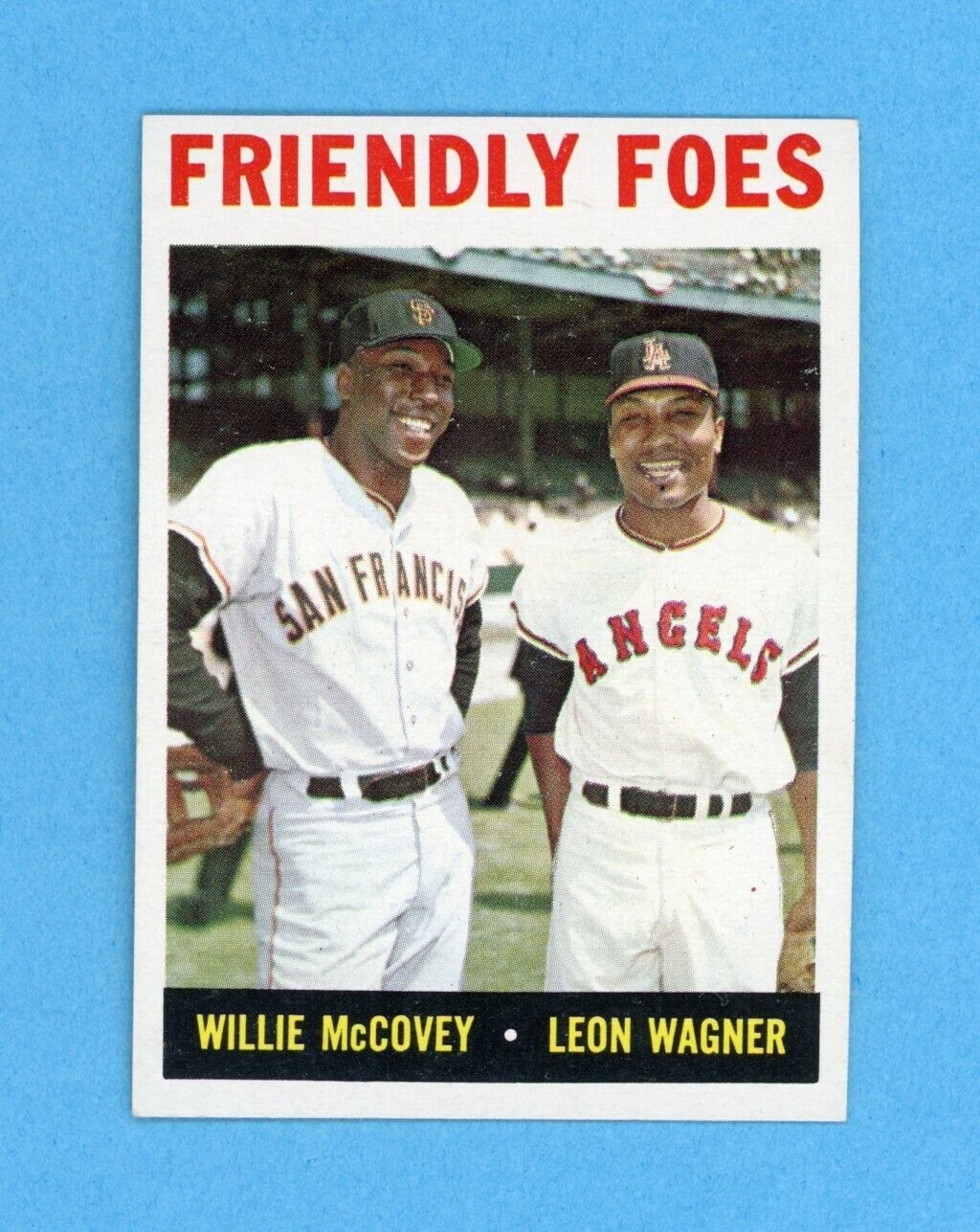 1964 Topps #41 Friendly Foes Willie McCovey-Leon Wagner Baseball Card Ex/Mt