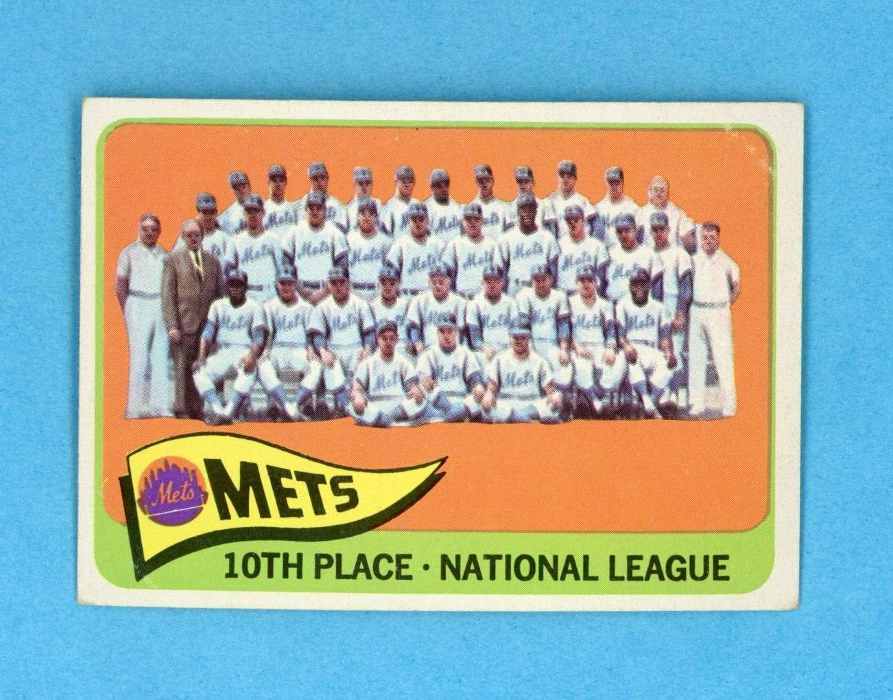 1965 Topps #551 New York Mets Team Short Print Baseball Card Vg/Ex lht wrk/cres