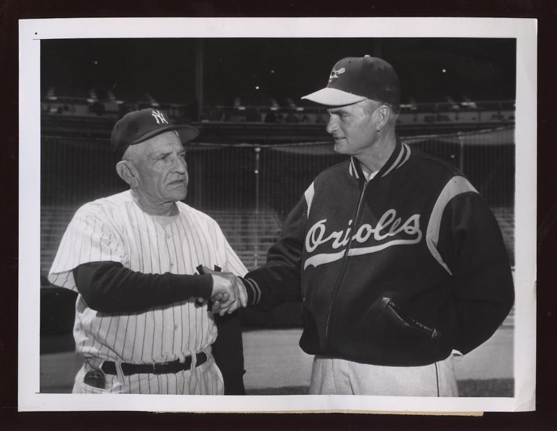 Original 1958 Casey Stengel & Paul Richards Wire Photo