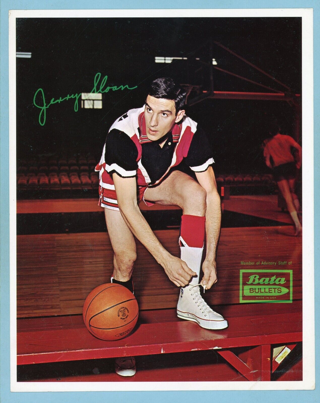 1965-66 Jerry Sloan Bata Bullets Shoes Advisory Staff Photo