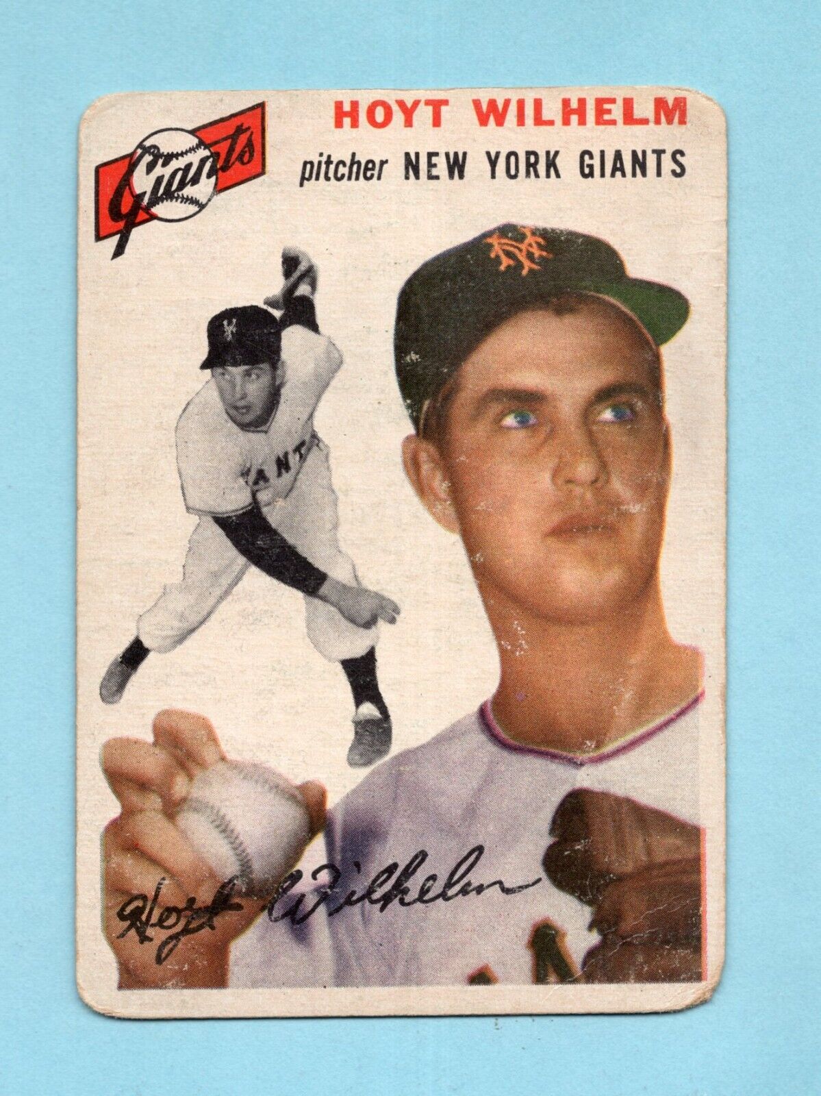 1954 Topps #36 Hoyt Wilhelm New York Giants Baseball Card Low Grade