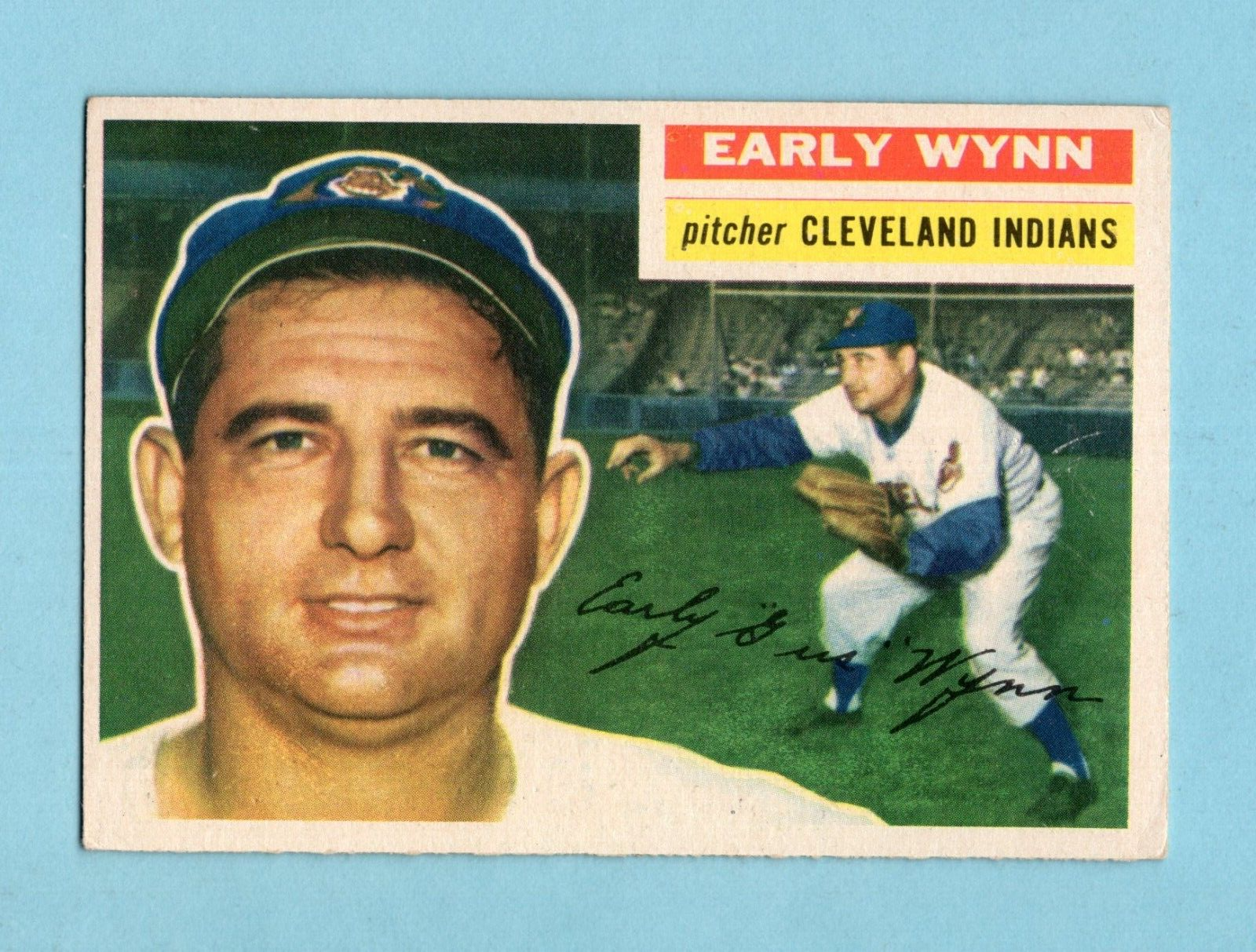 1956 Topps #187 Early Wynn Cleveland Indians Baseball Card EX+ lsrs