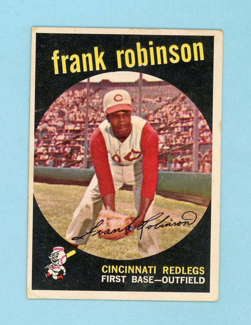 1959 Topps #435 Frank Robinson Cincinnati Redlegs Baseball Card EX ap lgt wk/cr