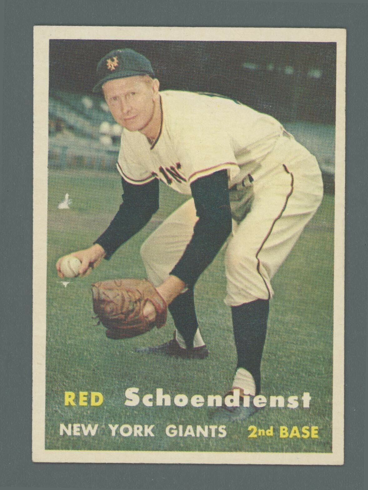 1957 Topps #154 Red Schoendienst New York Giants Baseball Card NM app scf mk