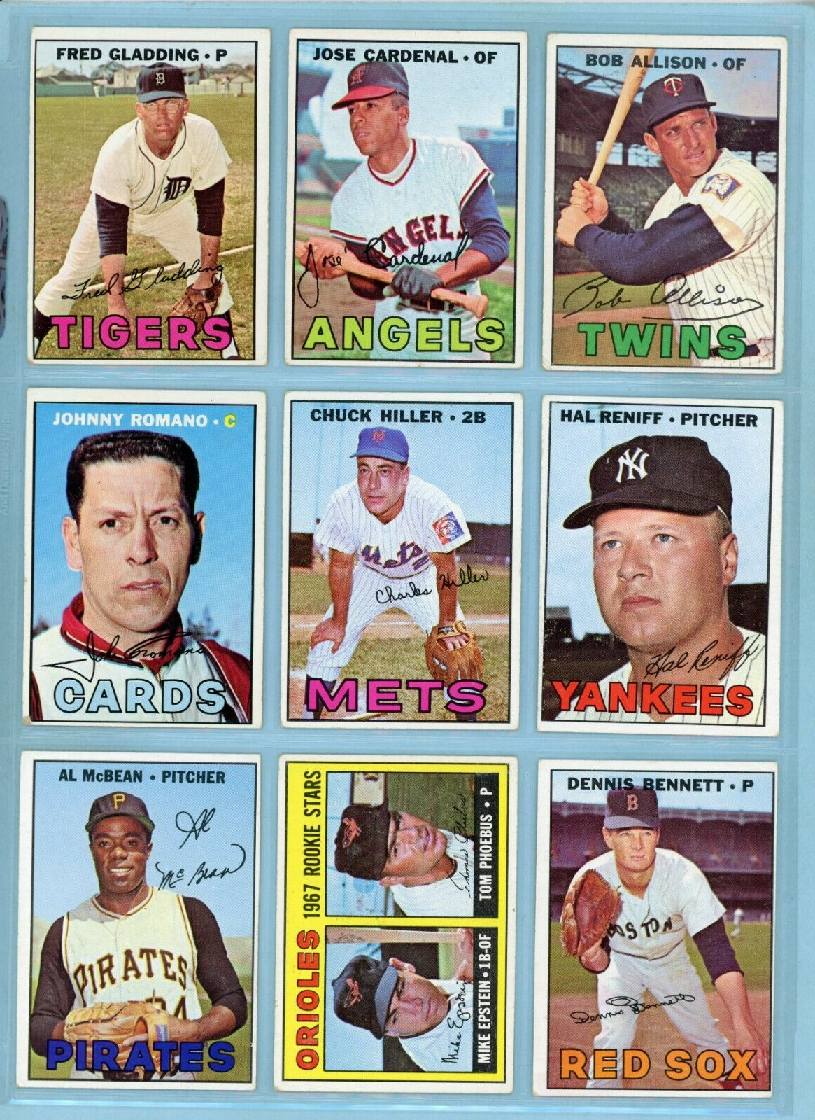 1967 Topps Starter Set Lot of 212 Different Baseball Cards Vg/Ex - EX